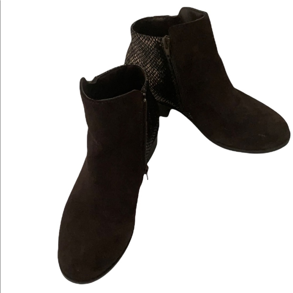 Like New Sporto Brown Suede and Snake Skin Booties Size 7W